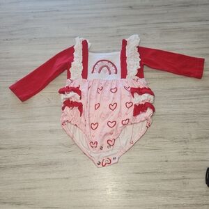 Valentine's Infant Romper Long Sleeve Size Navy Girls 18-24 Months C4
